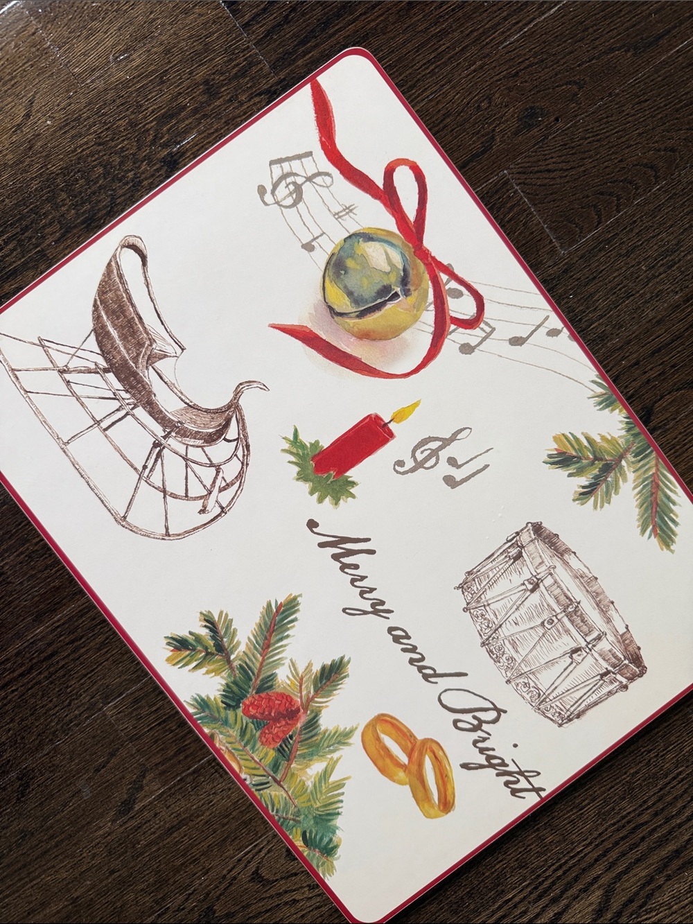 Williams Sonoma Christmas Carols Merry & Bright Placemats Set of 2 - Picture 2 of 5